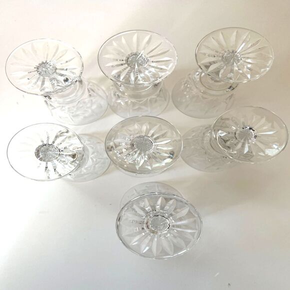 Vintage Set of 7 Royal Brierley Water Goblets Wine Glasses Ascot Design - Picture 4 of 5